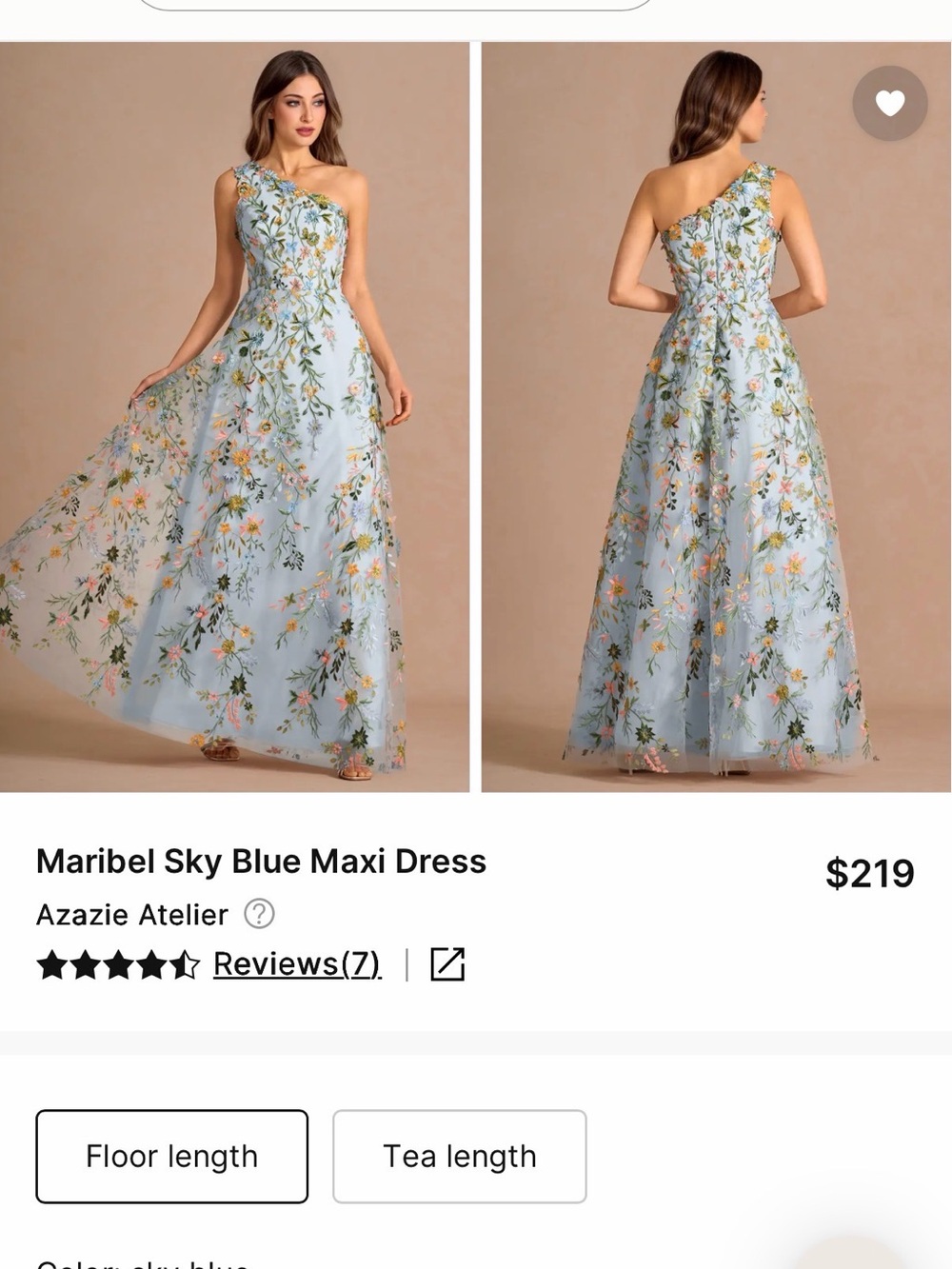 Maribel sky blue maxi dress